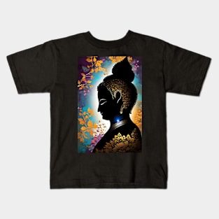 Beautiful Gautam Buddha side view meditation art Kids T-Shirt